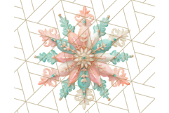 Coral and Aqua Christmas Clipart PNG, Pastel Holiday Art Product Image 5