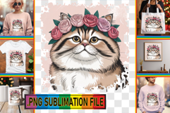 Cheerful TSHIRT Art Magic PNG, Cat Valentin's Day Product Image 1