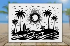 Palm Trees Engraved 40oz Tumbler Svg | Tumbler Wrap Product Image 2