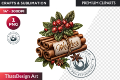 Traditional Christmas Clipart PNG, xmas sublimation, santa Product Image 1