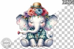 Floral Crown Elephant Sublimation - Clipart Bundle Product Image 14
