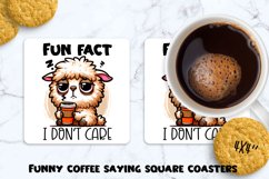 Funny coffee saying square coaster. Sublimation PNG. Product Image 1