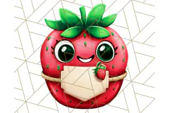 Strawberry Fruit PNG Clipart, Adorable Kawaii Characters Png Product Image 5