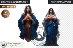 Virgin Mary Clipart PNG, Mother with Jesus Christian graphic Product Image 1