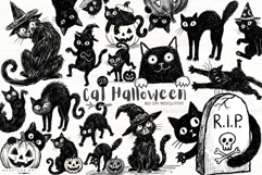 Halloween Black Cat Clipart Product Image 1
