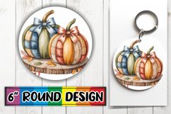 Radiant Ornaments Circle Sublimation PNG, Pumpkin Watercolor Product Image 1