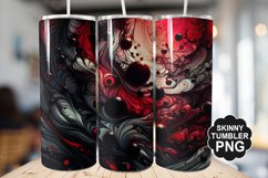 Black Red And Liquid stained Glass - Tumbler PNG Design Product Image 1