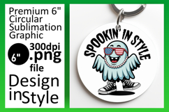 Elegant Keychain Round PNG Artwork , Funny Ghost Product Image 1