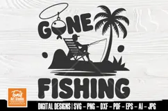 Gone Fishing Svg | Laser Cut Door Hanger | Glowforge File Product Image 5