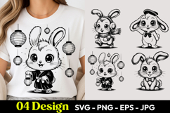 Festival Bunny SVG PNG Product Image 1