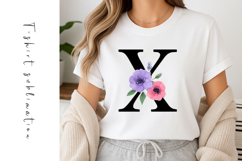 Alphabet, Letters, Monogram, Purple and Pink Flowers Product Image 1