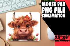 Farmyard Friend Mouse Pad Cute Cow Sublimation Product Image 1