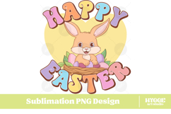 Easter Bunny Sublimation PNG Chick Farm Hip Hop Spring Joy Product Image 1