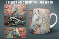 3D Horse Mug Wrap | Sublimation Coffee Product Image 1
