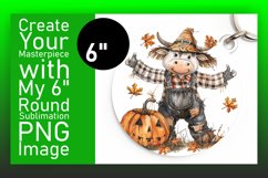 Watercolor Funny Cow Round Design for Halloween Product Image 1