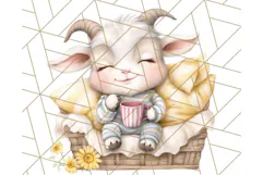 Warm & Fuzzy Mornings PNG Clipart, Cozy Animal Art Download Product Image 5