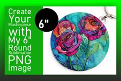 Circle Sublimation Round Keychain Design Bright Floral Product Image 1