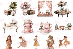 Rustic Tea Salon Mothers Day Clipart Set Of 53 Png Bundle Product Image 4