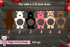 Reindeer candy dome svg, 3d svg cut file, Couple Ornament Product Image 4