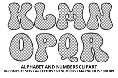 Checkerboard Alphabet Letters &amp; Numbers Clipart PNG 300DPI Product Image 3