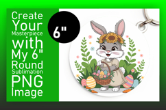 Dynamic Round Design Car Coaster PNG , Easter Bunny Product Image 1