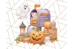 Pastel Halloween Town PNG Clipart, Spooky Shops &amp; Homes Png Product Image 5