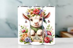 Goat Spring Tumbler Wrap Sublimation PNG Design Product Image 1