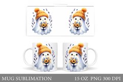 Cute Ghost Mug Design. Halloween Mug Sublimation Product Image 1