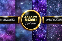 Galaxy Marble Digital Papers - 04 variations Product Image 1