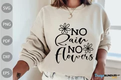 No Rain, No Flowers SVG Design / Boho Girl Quote SVG Design Product Image 1
