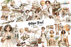 Antique Ivory Travel Clipart - Summer clipart - Set Of 60 Pn Product Image 1