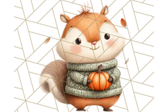 Cozy Autumn Animal Clipart, Fall Forest Critters PNG Product Image 5