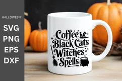 Halloween SVG, Coffee Black Cats Witches and Spells, Product Image 1