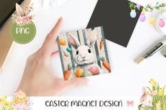Easter Bunny Magnet PNG, Carrot Magnet Print Product Image 1