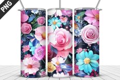Flowers Tumbler Wrap | Sublimation Design | Tumbler PNG Product Image 1