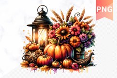 Autumn Pumpkin Harvest Sublimation - Autumn Clipart PNG Product Image 1