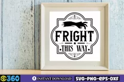 Fright this way SVG, Vintage Halloween Sign SVG Product Image 4