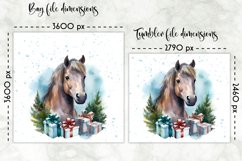 Watercolour Horse Lunch Bag Print | Christmas Lunch Bag Product Image 2