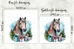 Watercolour Horse Lunch Bag Print | Christmas Lunch Bag Product Image 2