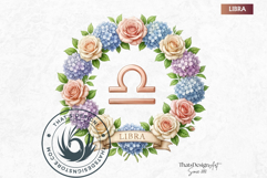 Floral Zodiac Wreaths Clipart Astrology Flower Graphics Product Image 10