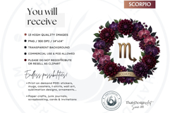 Floral Zodiac Wreaths Clipart Astrology Flower Graphics Product Image 2