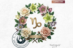 Floral Zodiac Wreaths Clipart Astrology Flower Graphics Product Image 4