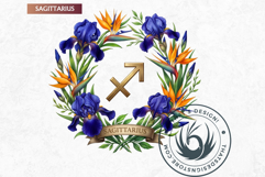 Floral Zodiac Wreaths Clipart Astrology Flower Graphics Product Image 7