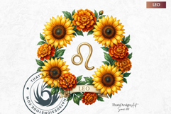 Floral Zodiac Wreaths Clipart Astrology Flower Graphics Product Image 8