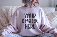 Gildan 18000 light blue Sweatshirt mockup Product Image 1