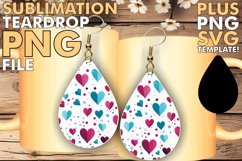 Teardrop Treasures: Watercolor Hearts Sublimation Product Image 1