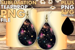 Luxe Starry Nights: Elegant Sublimation Teardrop Charms Product Image 1