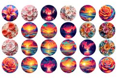 Round Wind Spinner Sublimation Bundle | Wind Spinner PNG Product Image 14