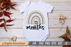 13 Months SVG | Baby Milestone SVG | Baby SVG | Newborn SVG Product Image 1