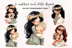 Mother and Child Clipart PNG Product Image 1